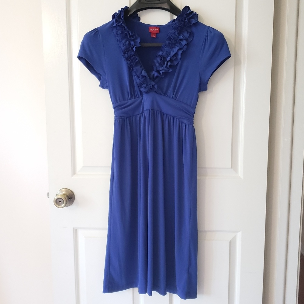 3/$30 Blue slim-fit collared Merona dress